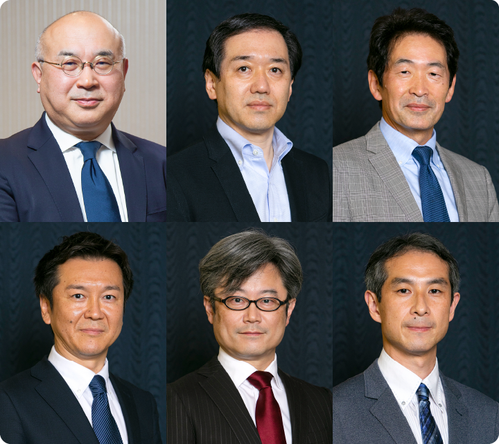 写真：上段左から高折先生、武藤先生、松本先生、下段左から松原先生、小濵先生、久森先生